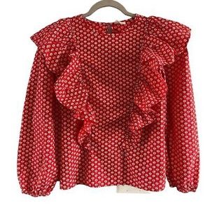 Crewcuts girls Medium red floral top Jcrew